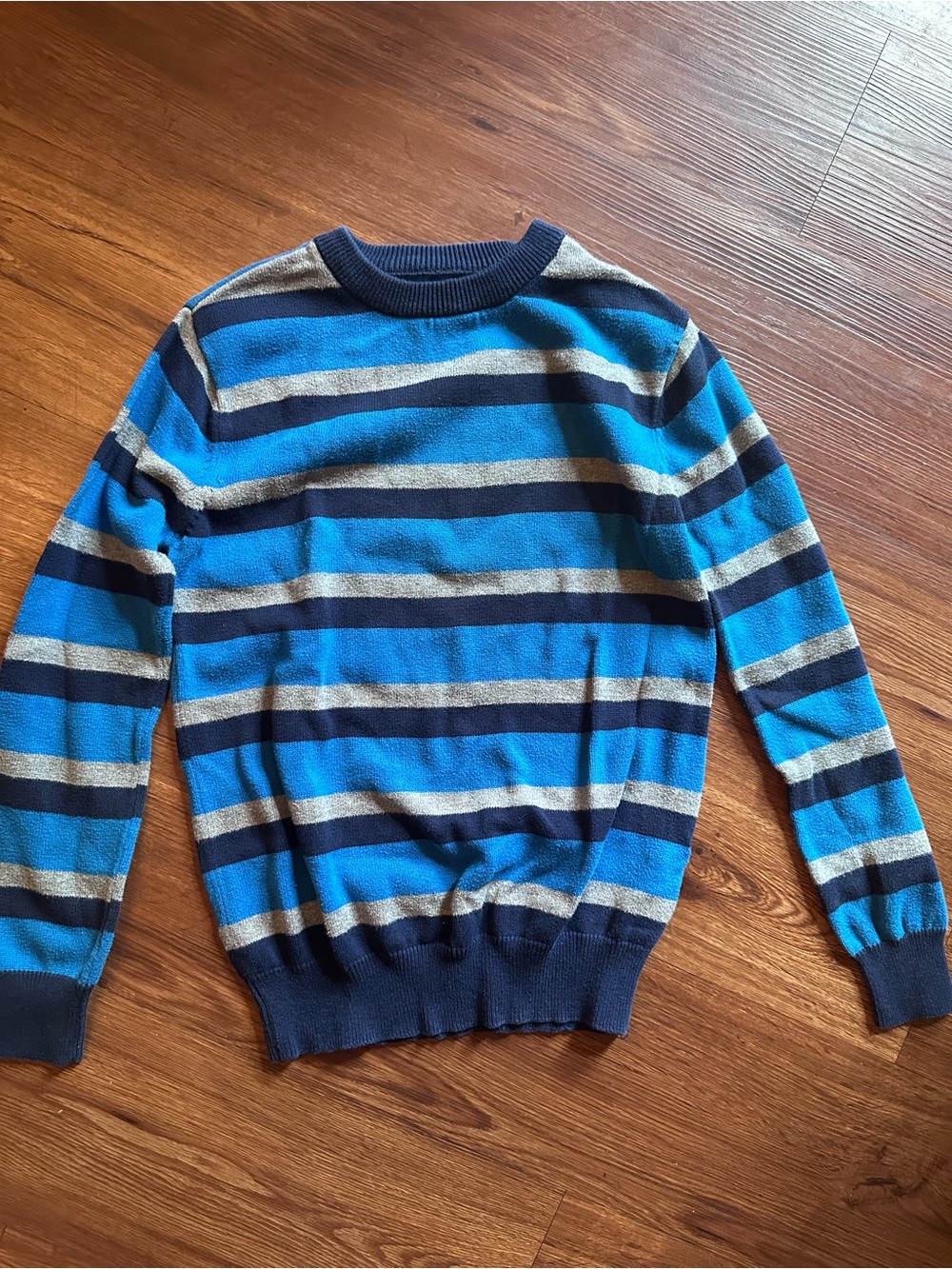 Y2K Blue Striped Crewneck Sweater